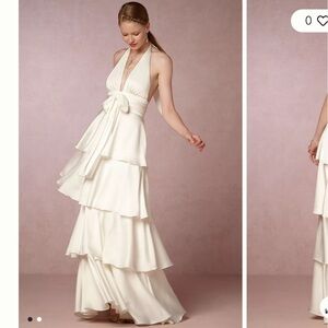 Jill Stuart ivory ruffle dress